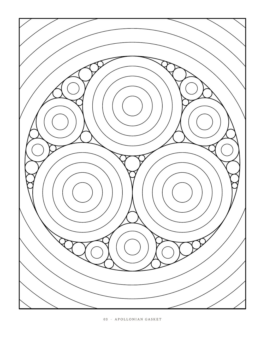 Coloring page: Apollonian gasket