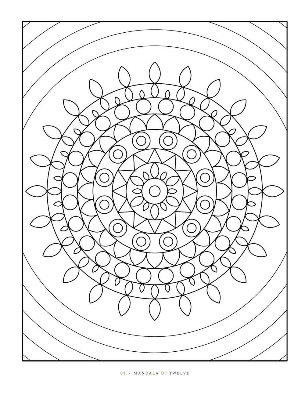 Coloring page: Mandala of Twelve