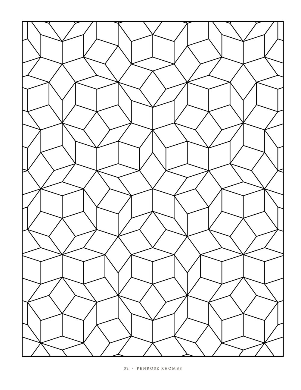 Coloring page: Penrose rhombs